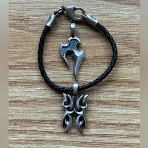 Bico Australia’s Tribal Pewter Pendant Bracelet #4324